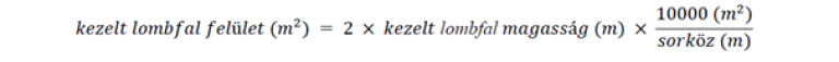 Az 1 ha alapterületre vetített lombfal felület kiszámítása