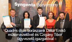 Quadris díjas borászaink Détár Enikő műsorvezetővel és Czigány Tibor ügyvezető igazgatóval