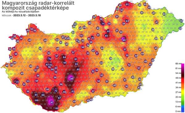 Kompozit csapadéktérkép - 2023.05.19.