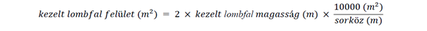 Az 1 ha alapterületre vetített lombfal felület kiszámítása